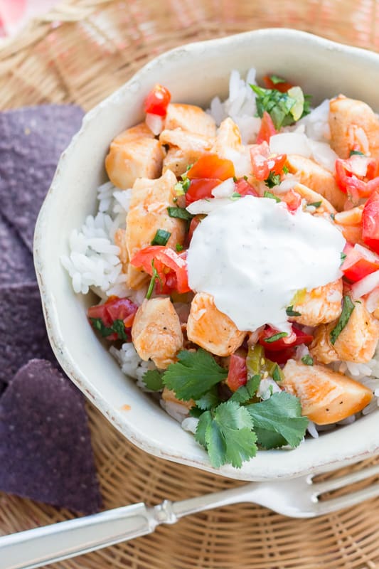Buffalo Chicken Rice Bowls