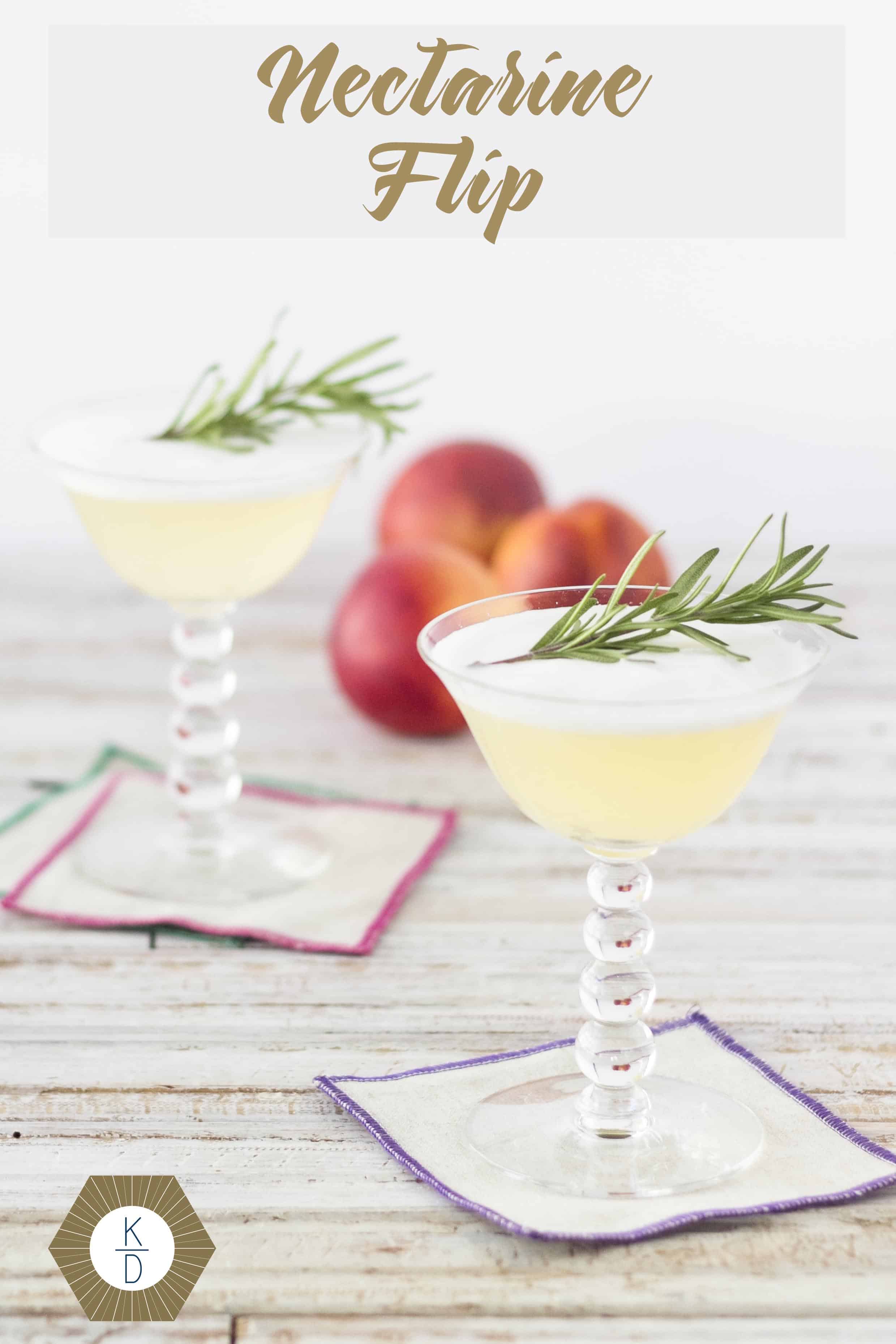 Nectarine Rosemary Gin Flip