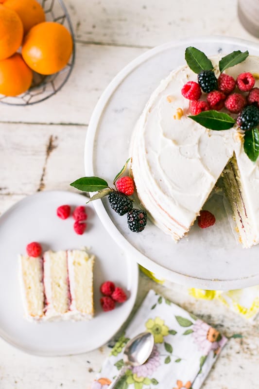 Mother's Day Brunch Menu: White Cake with Jam and Buttercream
